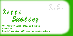 kitti suplicz business card